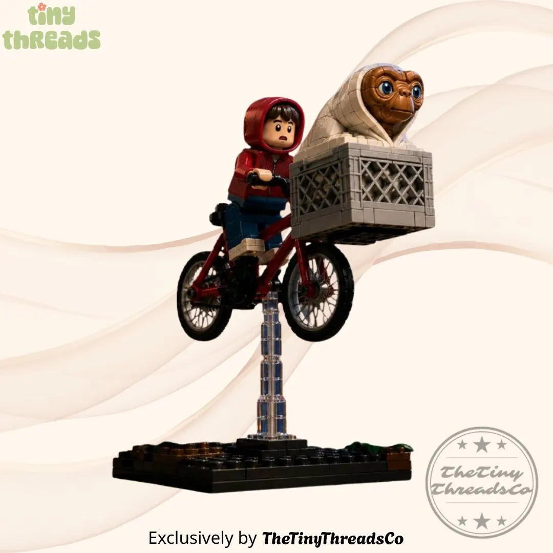 E.t. The Extra-terrestrial Elliott & Flying Bicycle Scene Brick Set