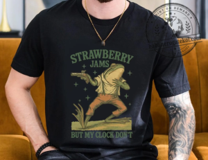 Strawberry Jams T-Shirt, Funny Fruit Music Pun Tee, Retro Jam Band Graphic Shirt, Unisex Music Lover Gift 1 16