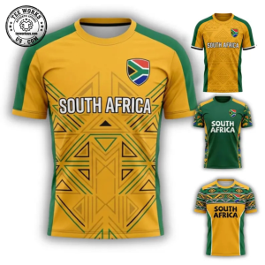 South Africa Soccer Fan Shirt 3D, WC 2026 Football T-Shirt, Personalized SA Jersey Gift 1 Thiet ke chua co ten 7