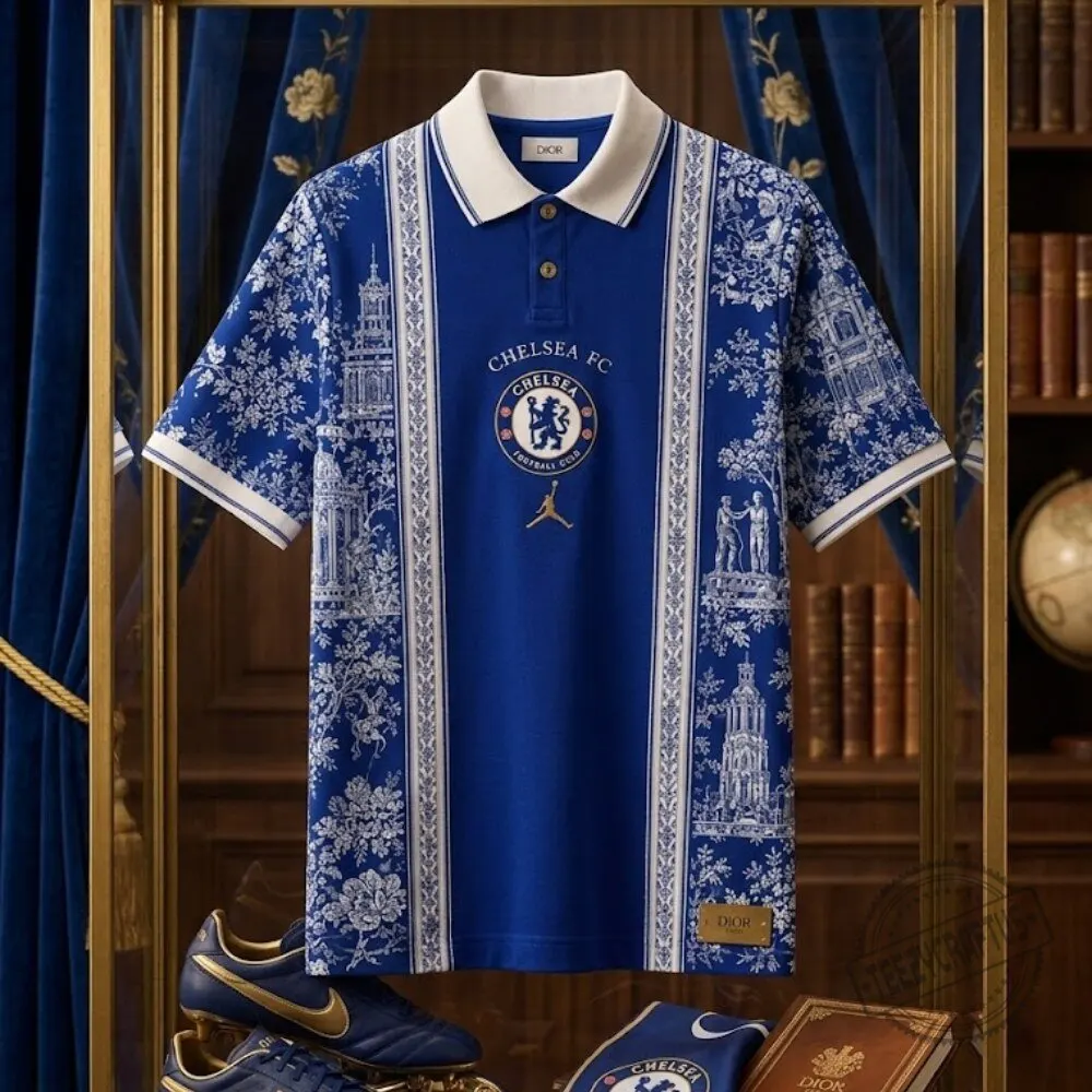 Stamford Pride Custom Polo Chelsea Blue Vintage Toile Football Shirt