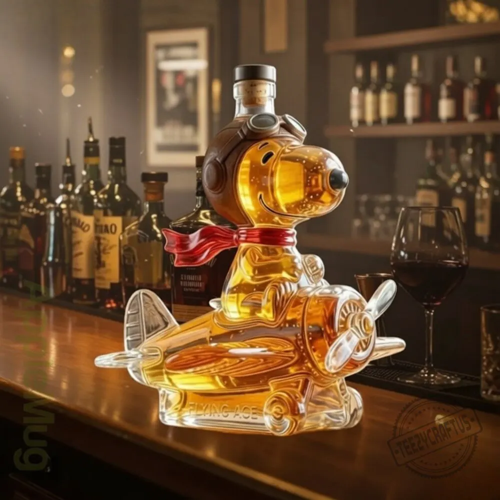 "Flying Ace" Snoopy Aviator Whiskey Decanter Set 3 "Flying Ace" Snoopy Aviator Whiskey Decanter Set