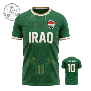 Custom Iraq Soccer Jersey - Personalized Name Number Iraqi Football Fan Shirt