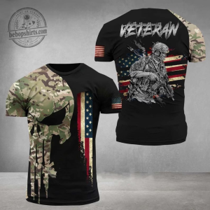 Proud US Veteran Patriotic 3D Apparel - American Flag Military Gift Hoodie & Tee