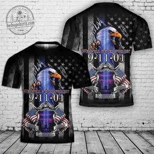 Never Forget 9/11 Police Memorial 3D Apparel - Patriot Day Thin Blue Line Tribute Hoodie