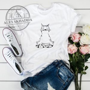 Cat yoga poses t shirt Cat Lover Gift for her aleyakhadija.com 1