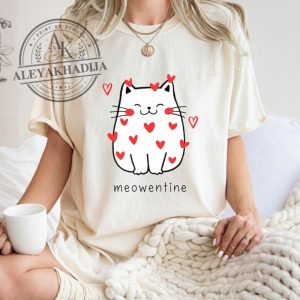 Cute Cat Valentine T Shirt Valentines Day T Shirt aleyakhadija.com 1