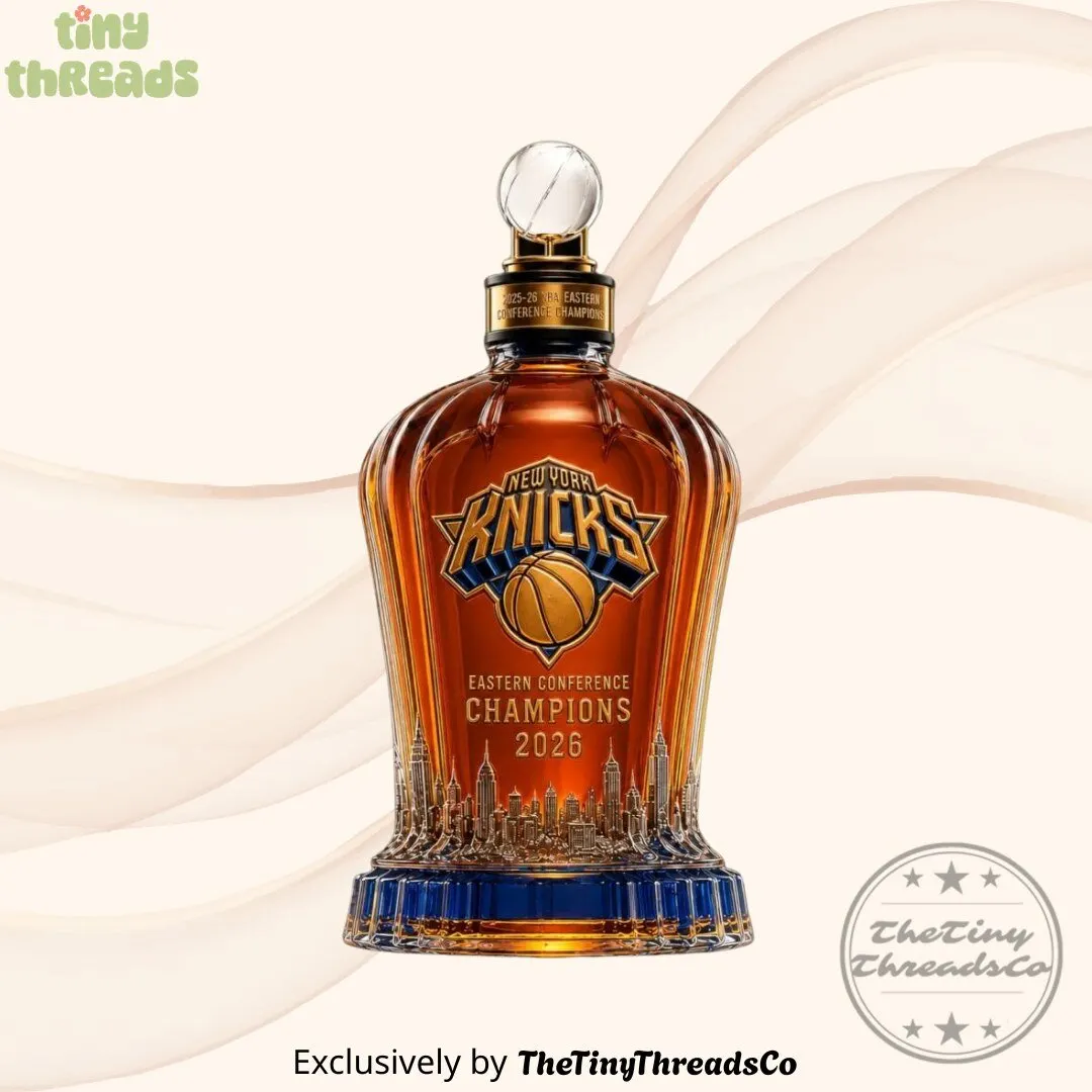 New York Knicks 2026 Eastern Conference Champions Trophy Whiskey Bottle