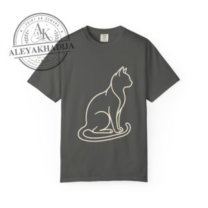 Minimal Outline Cat Shirt Cat Silhouette T Shirt Pet Lover Tee aleyakhadija.com 1