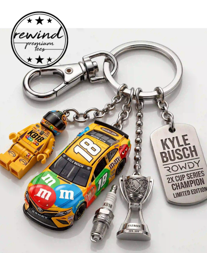 Kyle Busch “Rowdy” #18 M&M’s Championship Collector Keychain Set