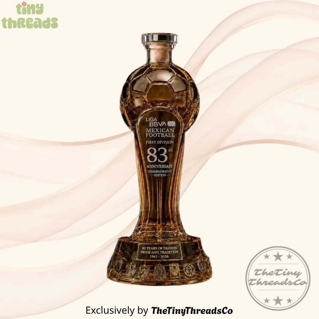 Liga BBVA Mexican Football 83rd Anniversary Trophy Whiskey Bottle