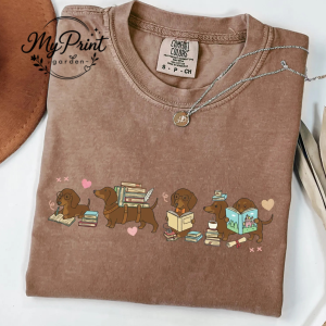 Dachshund Book Lover T-Shirt 1 Dachshund Book Lover T-Shirt