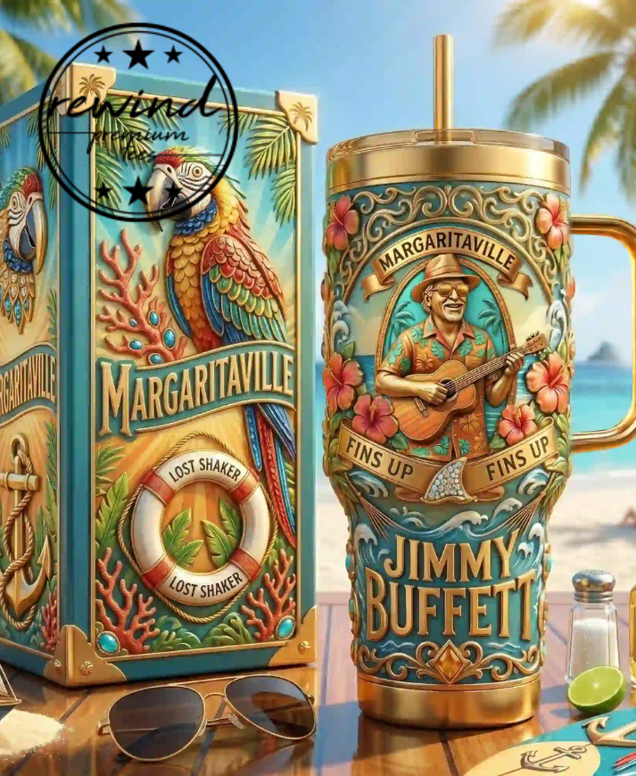 Margaritaville Jimmy Buffett Fins Up 3D Tumbler
