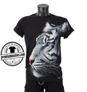White Tiger Head 3D Graphic T-Shirt, Glow in the Dark Unisex Tee 1 3D13 new