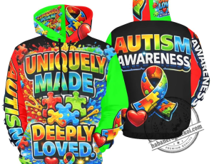 Autism Awareness Hoodie, Colorful Puzzle Piece Sweatshirt, Unisex Support Hoodie 1 11