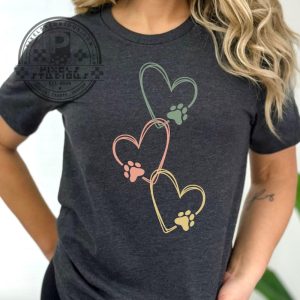 Dog Paw Shirt For Dog Lover Gift for Women Heart Paw Print T Shirt pixelsstudious.com 1