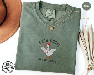 Embroidered Silly Goose Dad Shirt, New Dad Pregnancy Announcement, Fathers Day Funny Goose Gift for Husband, Embroidered Goose Shirt 1 Thiet ke chua co ten 42