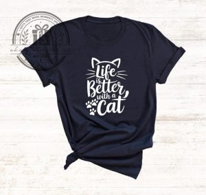 Life Is Better With Cats Shirt, Cat Lover Gift, Cat Mom Tee 1 Life Is Better With Cats Shirt Cat Lover Gift Cat Mom Tee ukgiftstoreonline.com 1