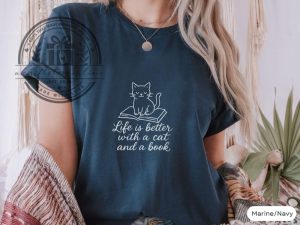 Life is better with a cat and a book, Cat Book Shirt 1 Life is better with a cat and a book Cat Book Shirt ukgiftstoreonline.com 1
