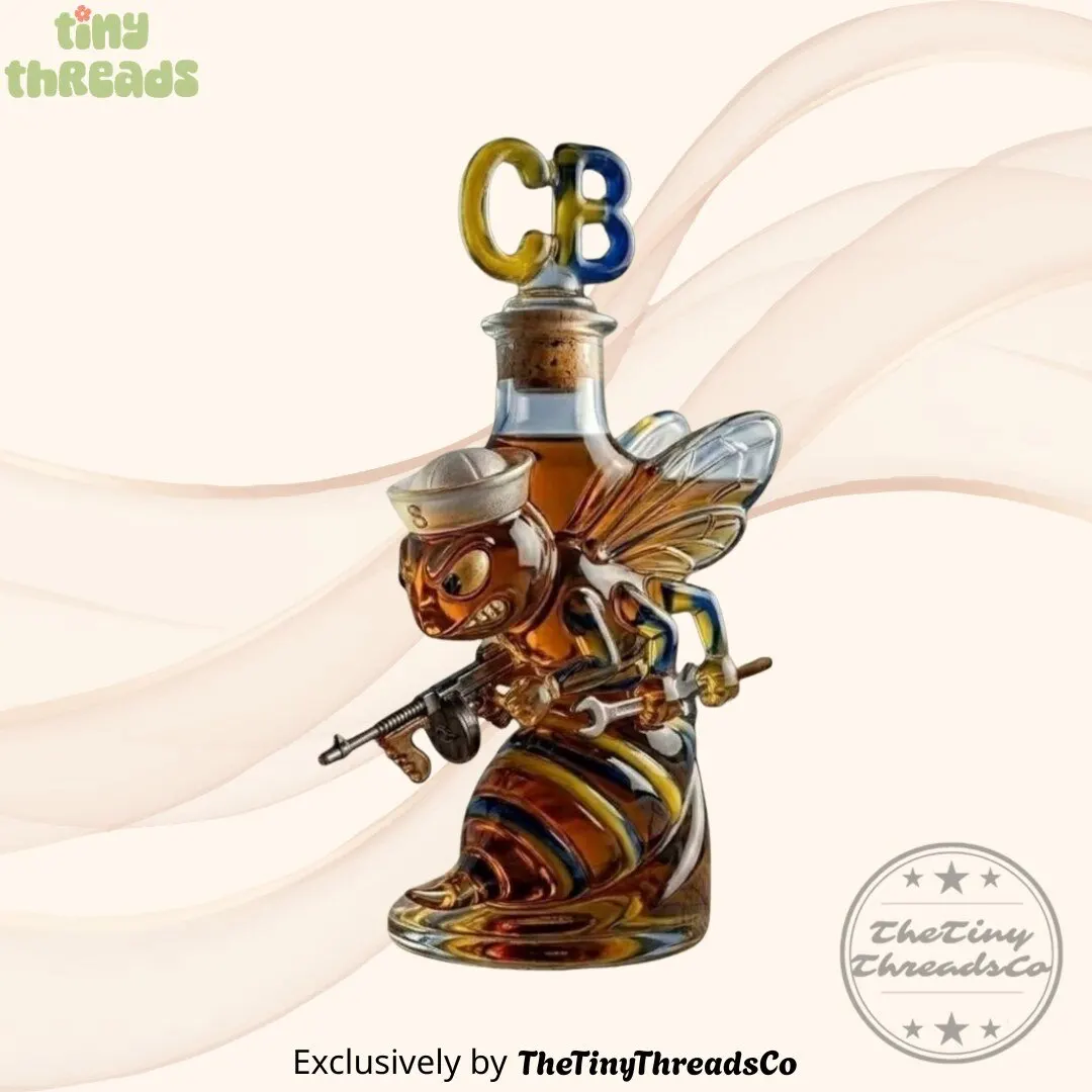 CB Navy Seabees Whiskey Bottle