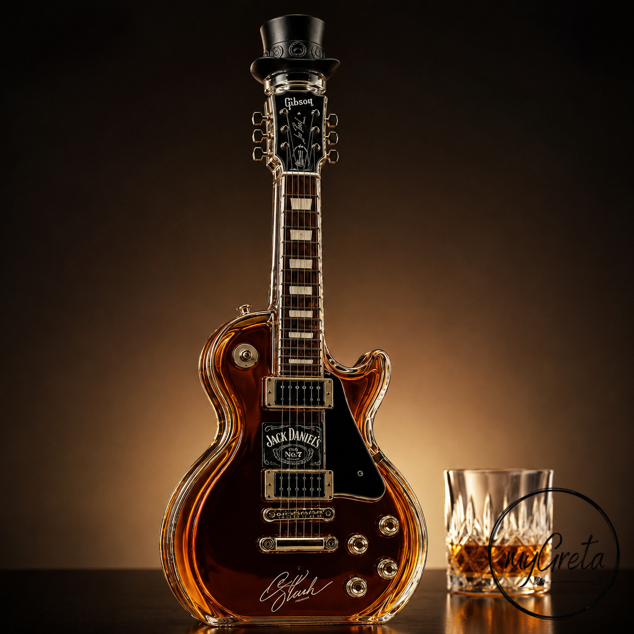 Rock Guitar Legend Signature Style Whiskey Bottle