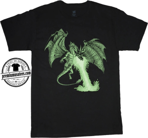 Fantasy Dragon Glow in the Dark T-Shirt, Men's Halloween Tee 1 ao16 new