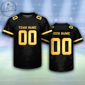 Custom Black & Gold Soccer Jersey - Personalized Team Name Number Football Shirt