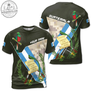 Custom Name Guatemalan Flag & Parrot T-Shirt - Personalized Tropical Olive Green Tee 1 Custom Name Guatemalan Flag & Parrot T-Shirt - Personalized Tropical Olive Green Tee