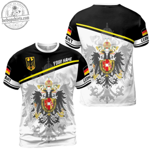 Custom Name Germany Pride 3D T-Shirt - Personalized Patriotic Eagle Flag Graphic Tee