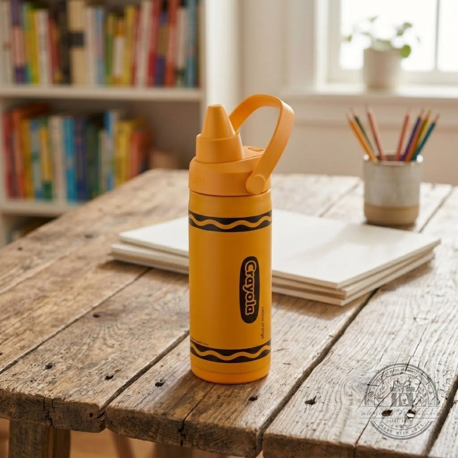 Official Crayola Crayon Water Bottle with Straw Lid