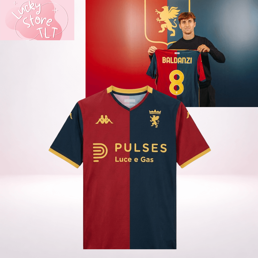 Genoa CFC Kappa Home Jersey 2025-26 Baldanzi 8 Serie A