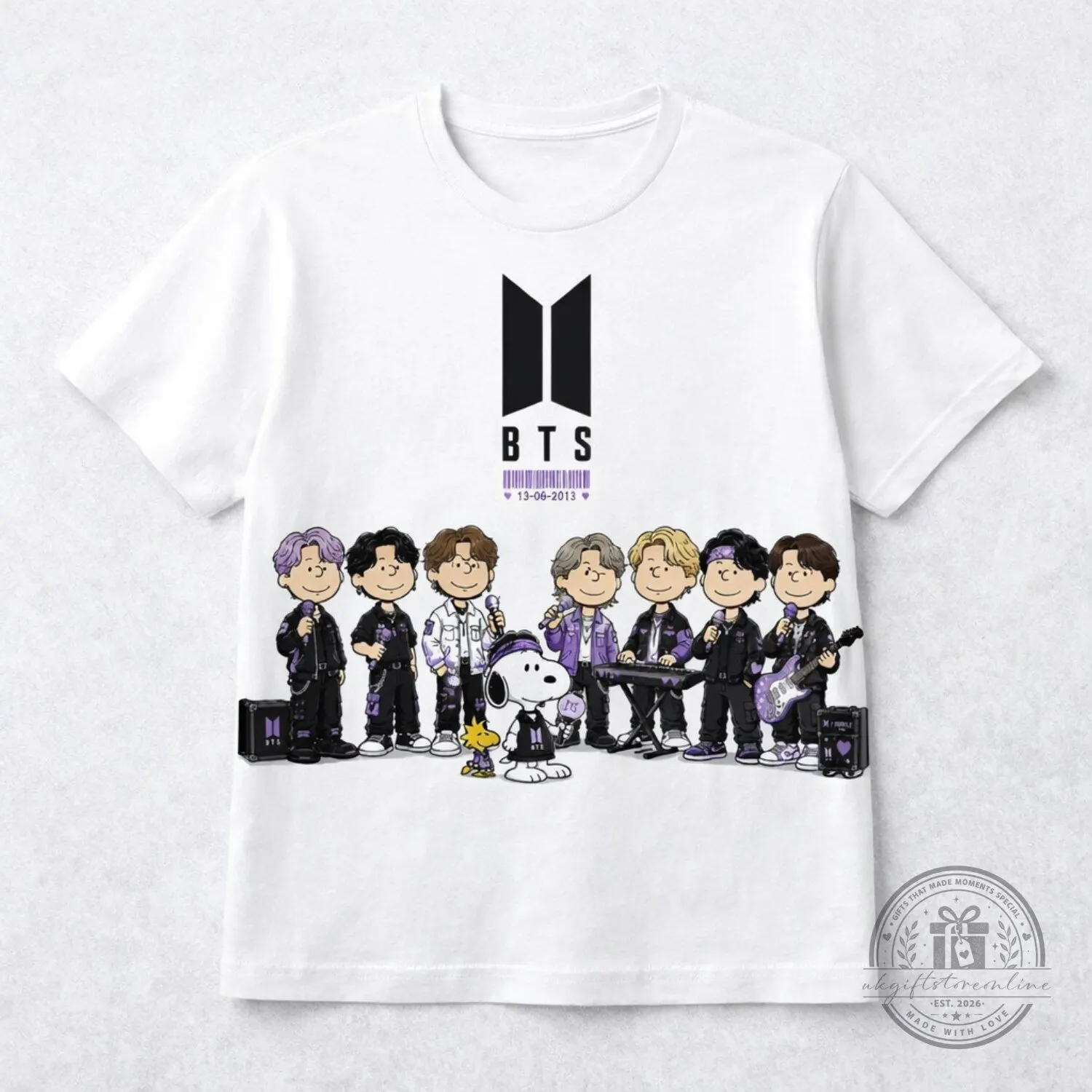 BTS x Snoopy Limited Edition Shirt KPop Peanuts Collaboration Graphic Tee 2026