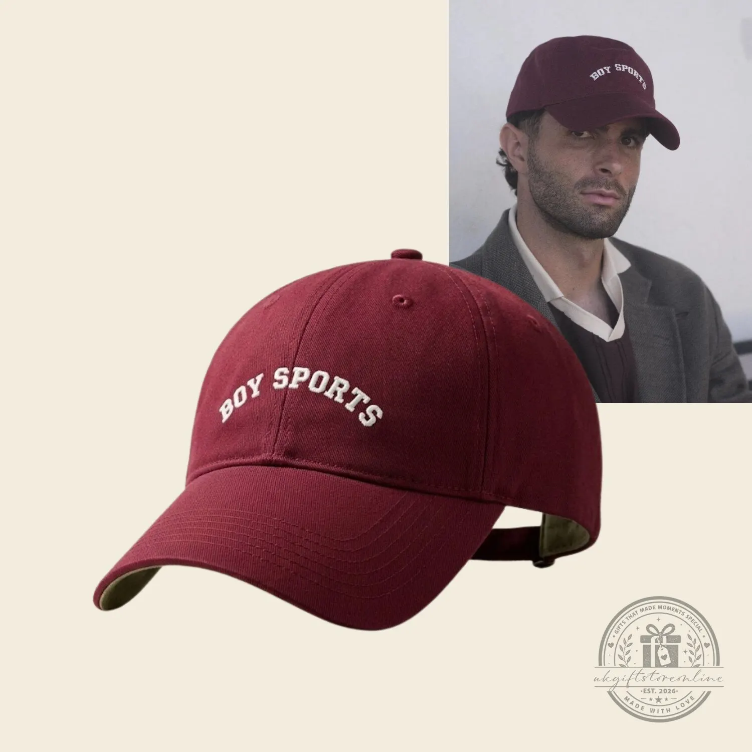 Boy Sports Burgundy Baseball Cap Classic Vintage Dad Hat