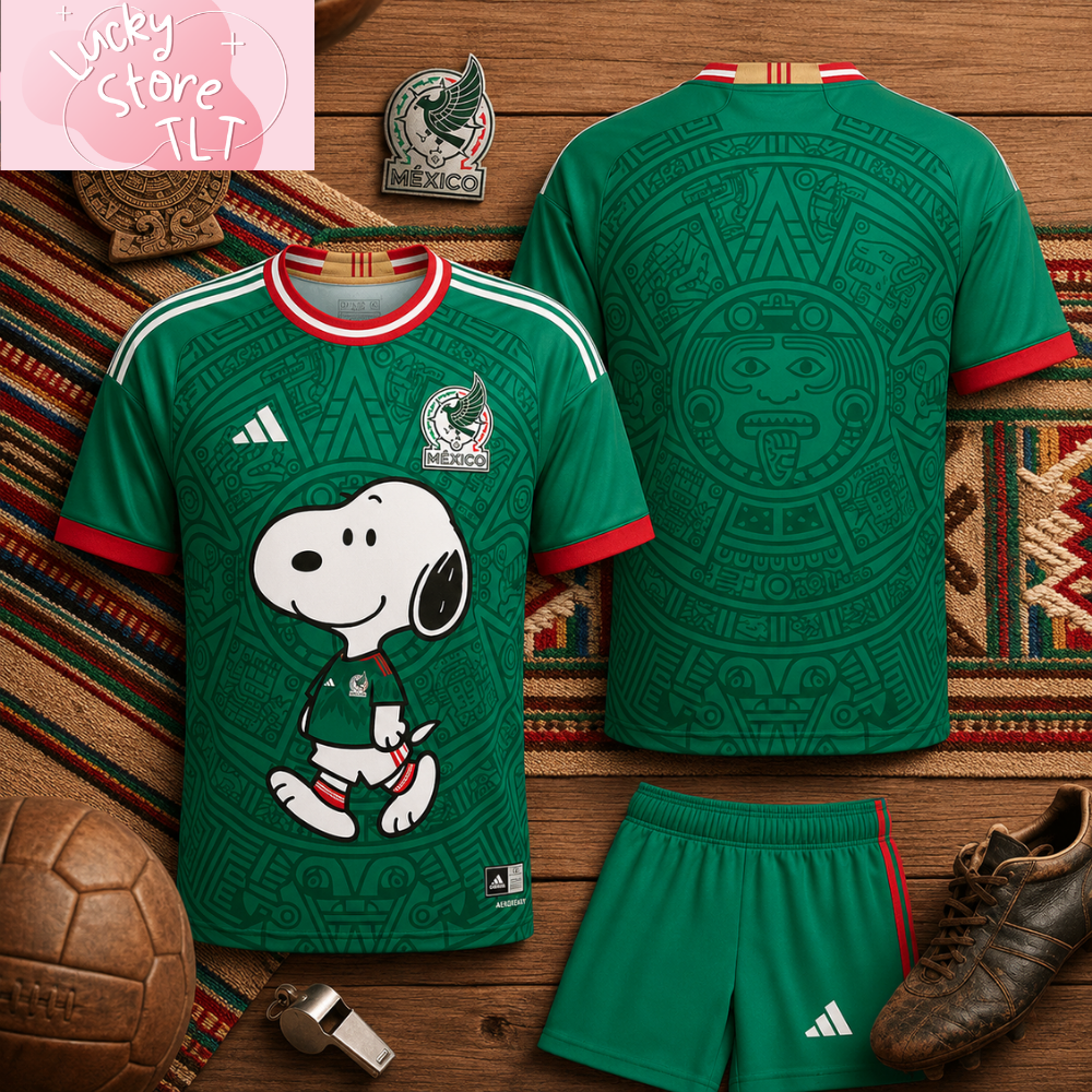 Snoopy Mexico Soccer Jersey 2026 FIFA World Cup Fan Shirt 7 Snoopy Mexico Soccer Jersey 2026 FIFA World Cup Fan Shirt
