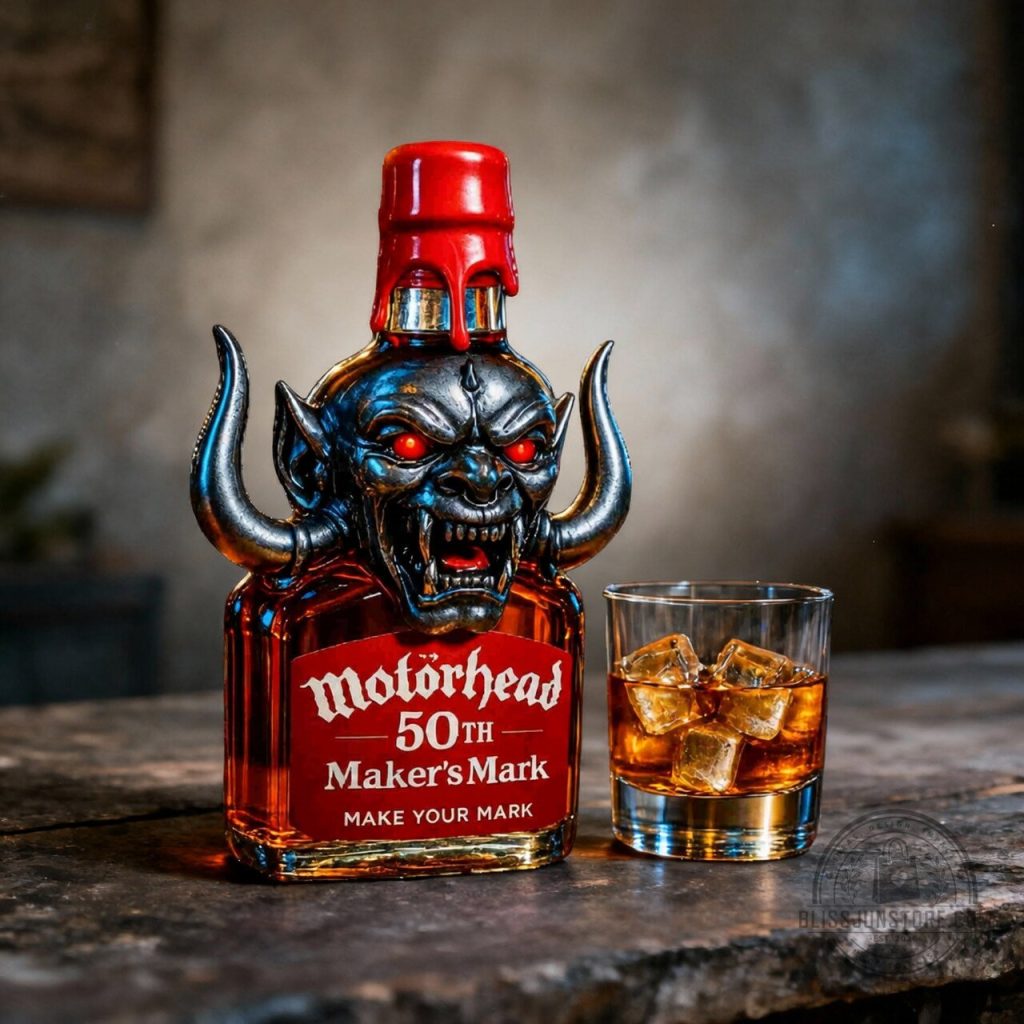 Motorhead Music Band Snaggletooth 50 Years Make Your Mark Whiskey Bottle Motorhead Music Band Snaggletooth 50 Years Make Your Mark Whiskey Bottle