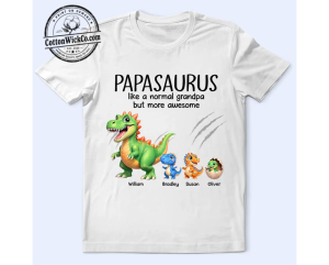 Papasaurus Personalized Graphic Tee 1 Papasaurus Personalized Graphic Tee