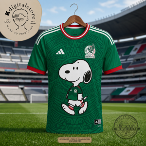 Mexico Snoopy Soccer Jersey Graphic Football Fan Shirt 2026