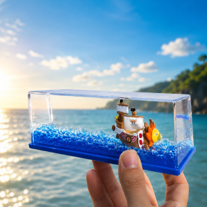 One Piece Thousand Sunny Shift Drift Bottle – Anime Liquid Motion Desk Toy 13 One Piece Ocean Drift Bottle – Thousand Sunny Anime Desk Decoration