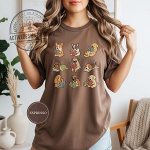 Funny Dog Reading Shirt Cute Dogs with Books Tee activedesigntx.com 1