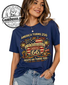 America 250th Anniversary T-Shirt - Route 66 Centennial 1926-2026 Vintage Graphic Tee