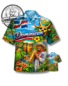 Dominican Republic Hawaiian Shirt - Traditional Music & Carnival Pride Tropical Button Up
