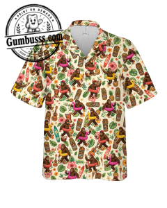 Unisex Bigfoot Sasquatch Hawaiian Shirt - Funny Tropical Tiki Party Short Sleeve Button Up 1 Unisex Bigfoot Sasquatch Hawaiian Shirt - Funny Tropical Tiki Party Short Sleeve Button Up