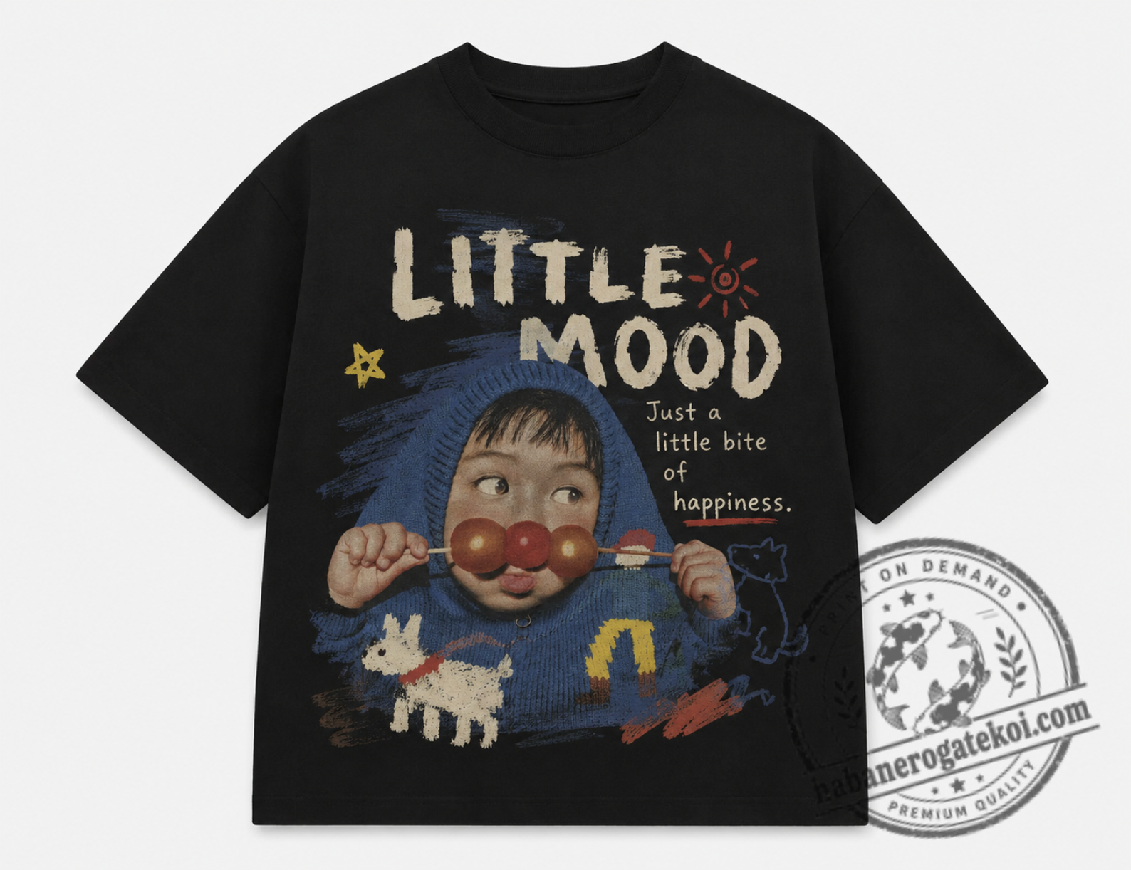 Cute Candied Fruit Kid T-Shirt, Funny Snack Graphic Tee, Playful Food Shirt