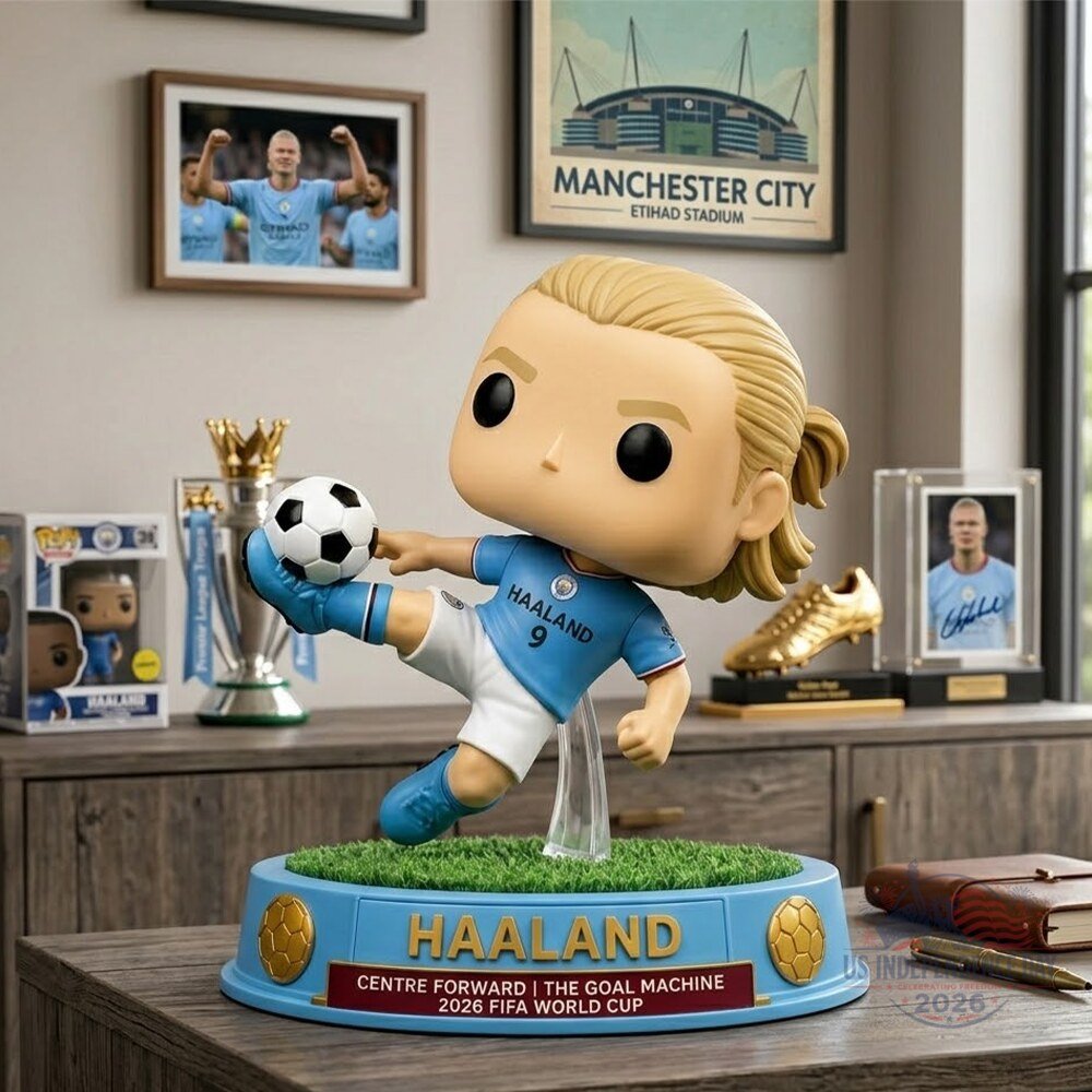 Erling Haaland Manchester City Goal Machine 2026 World Cup Funko Pop Figure 3 Erling Haaland Manchester City Goal Machine 2026 World Cup Funko Pop Figure