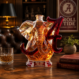 Roll Tide 135th Anniversary Alabama Crimson Tide Elephant Decanter Bottle 8 135th Anniversary Roll Tide Elephant Glass Decanter Empty Bottle