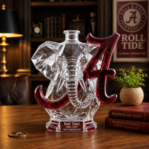 Roll Tide 135th Anniversary Alabama Crimson Tide Elephant Decanter Bottle 9 Roll Tide Anniversary Elephant Decanter Bottle Premium Glassware