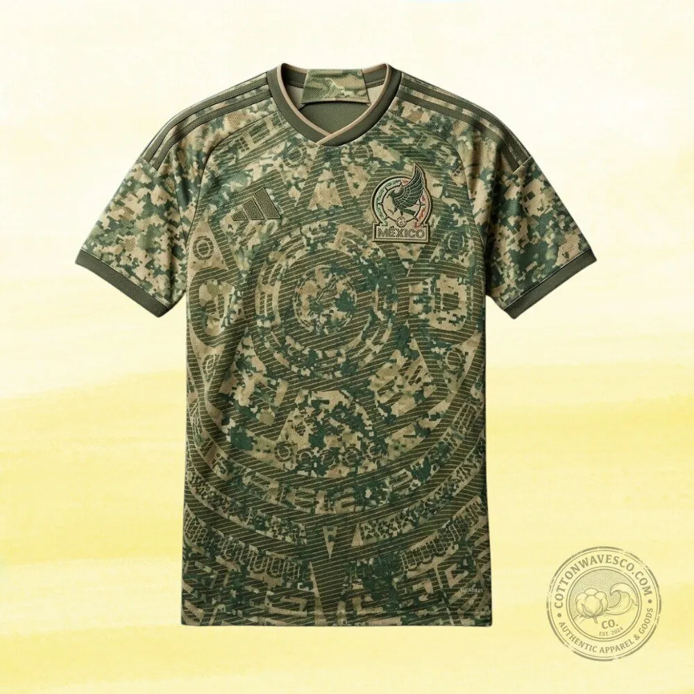 Mexico Soccer Jersey Aztec Digital Camo - Personalized Name & Number Pixelated Military Style Football Shirt