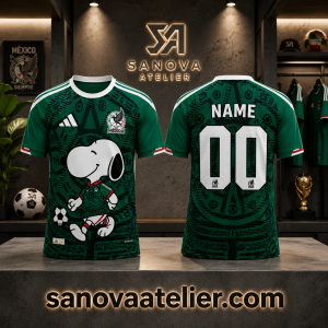 snoopy-mexico-green-aztec-soccer-jersey-custom