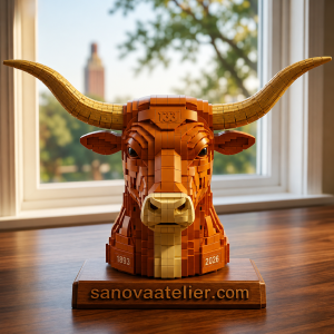 Texas Longhorns 133rd Anniversary Building Brick Set 7 Texas Longhorns 133rd Anniversary Building Brick Set Longhorn Head Limited Edition Collectible Display Model 1893-2026