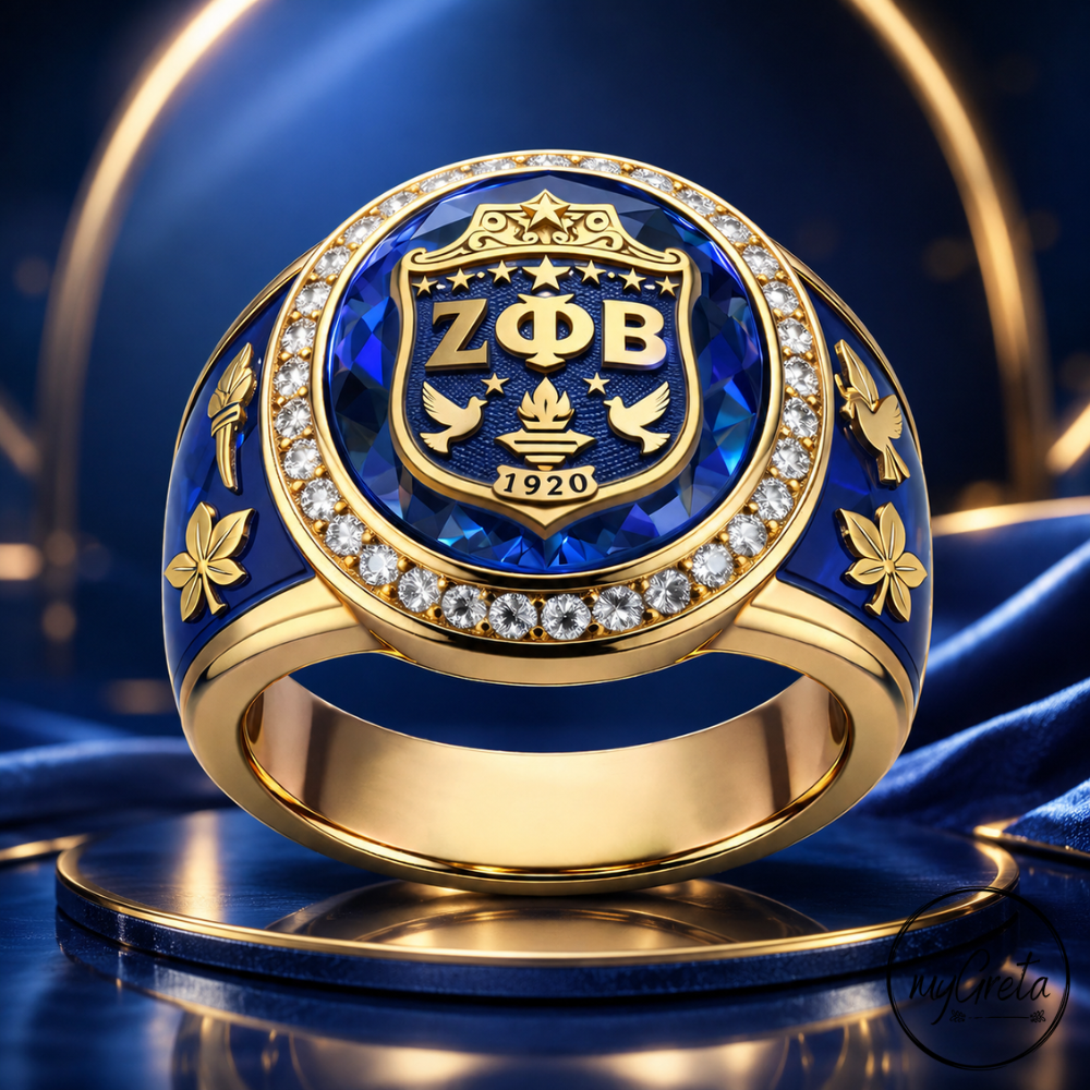 Premium ZPB Blue & Gold Crest Ring HCT APT 221268