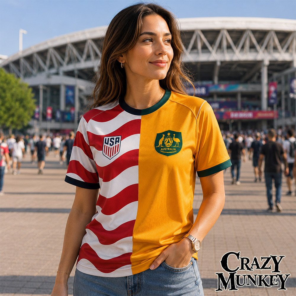 USA vs Australia Stars Southern Cross Soccer Jersey Fan Shirt | Apparel 5 USA vs Australia Stars Southern Cross Soccer Jersey Fan Shirt | Apparel